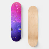 Shiny Pink Blue Background Skateboard (Vorderseite)