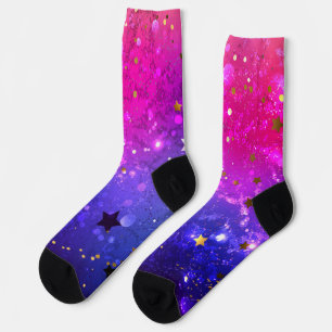 Shiny Pink Blue Background Socken