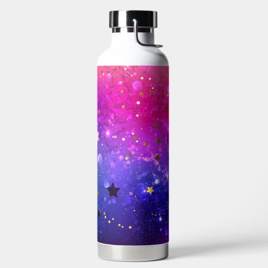 Shiny Pink Blue Background Trinkflasche (links)