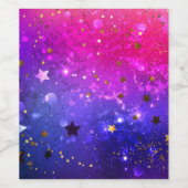 Shiny Pink Blue Background Weinetikett (Einzelnes Label)