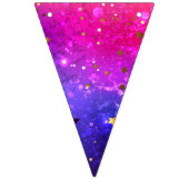 Shiny Pink Blue Background Wimpelkette (Zweite Fahne)