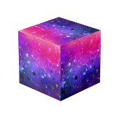 Shiny Pink Blue Background Würfel (Rückseite Schrägansicht)