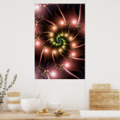Shiny Pink Fraktal Spiral Poster (Küche)