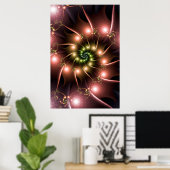 Shiny Pink Fraktal Spiral Poster (Heimbüro)