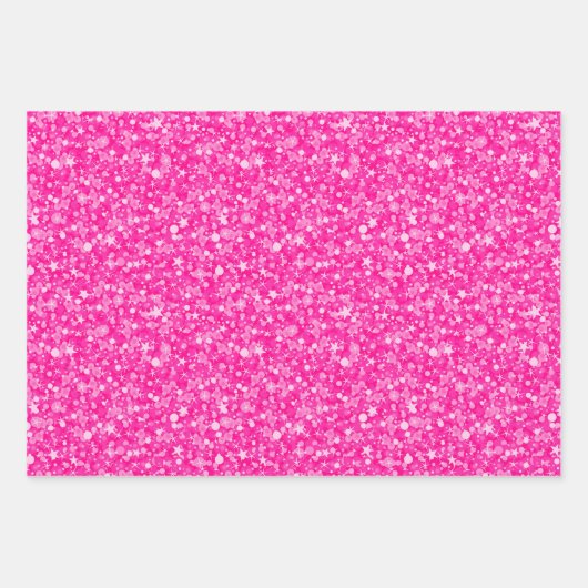 Shiny Pink Glitzer Geschenkpapier Set (Vorderseite 2)