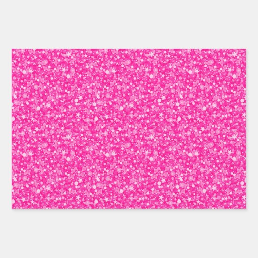 Shiny Pink Glitzer Geschenkpapier Set (Vorderseite)