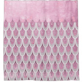 Shiny Pink Glitzer Meerjungfrau Fischskala Duschvorhang (Vorderseite)