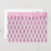Shiny Pink Glitzer Meerjungfrau Fischskala Postkarte (Vorne/Hinten)