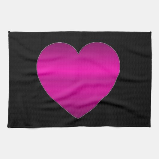 Shiny Pink Heart Geschirrtuch (Horizontal)