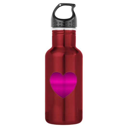 Shiny Pink Heart Trinkflasche (Vorderseite)
