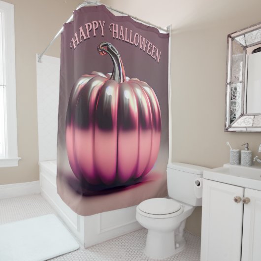 Shiny Pink Pumpkin Duschvorhang (Beispiel)