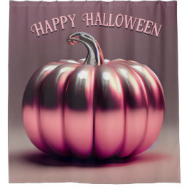 Shiny Pink Pumpkin Duschvorhang