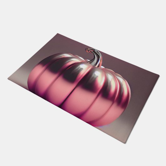 Shiny Pink Pumpkin Fußmatte (Schrägansicht)