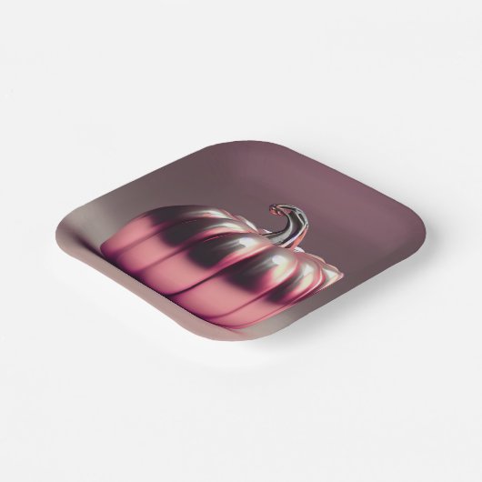 Shiny Pink Pumpkin Pappteller (Gewinkelt)