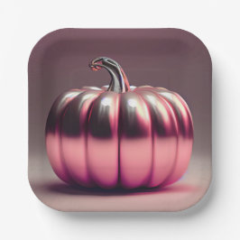 Shiny Pink Pumpkin Pappteller