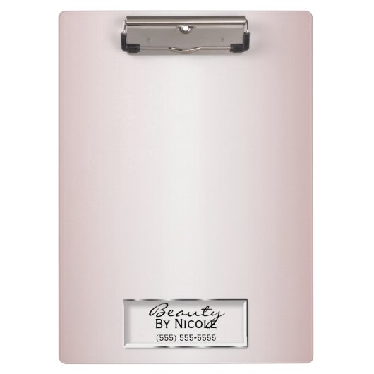 Shiny Pink Rose Glam Marble Modernes Personalisier Klemmbrett (Vorderseite)