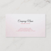 Shiny Pink Rose Visitenkarte (Rückseite)