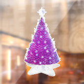 Shiny Pink Silver Christmas Tree Star Shape Rug Fensteraufkleber (Blatt 2)