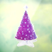 Shiny Pink Silver Christmas Tree Star Shape Rug Fensteraufkleber (Blatt 3)