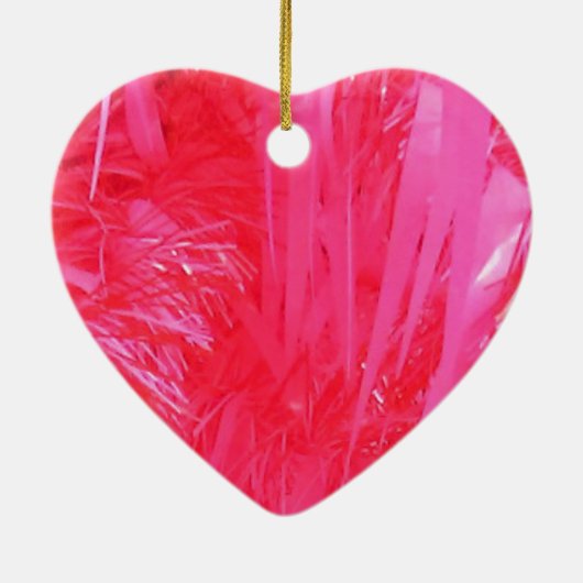 Shiny Pink Weihnachtsbaum Keramik Ornament (Hinten)