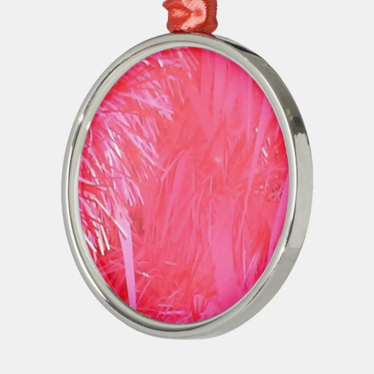 Shiny Pink Weihnachtsbaum Silbernes Ornament (Links)