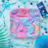 Shiny Plastic Bubble Abstrakt Pappteller (Party)