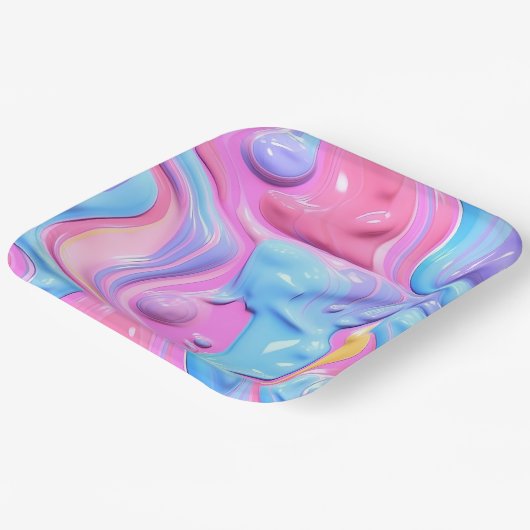 Shiny Plastic Bubble Abstrakt Pappteller (Gewinkelt)