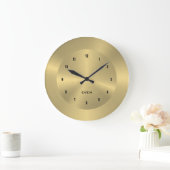 Shiny polierter metallischer Hintergrund Große Wanduhr (Zuhause)