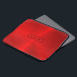 Shiny polierter metallischer Hintergrund Laptopschutzhülle<br><div class="desc">Elegante moderne Rottöne poliert metallische Textur Druck. Optionales Monogramm.</div>