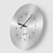 Shiny polierter metallischer silberner Hintergrund Große Wanduhr (Winkel)