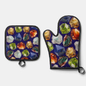 Shiny Polished Minerals Pattern Ofenhandschuh & Topflappen-Set (Vorderseite)