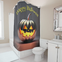 Shiny Pumpkin Halloween Duschvorhang