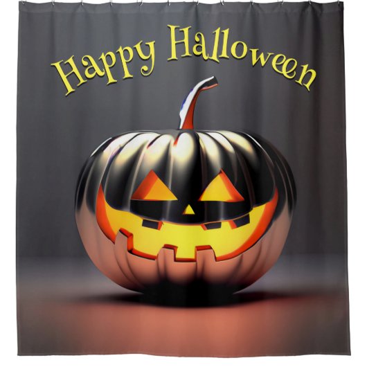 Shiny Pumpkin Halloween Duschvorhang (Vorderseite)