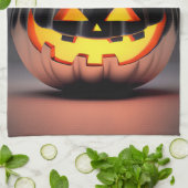 Shiny Pumpkin Halloween Geschirrtuch (Gefaltet)