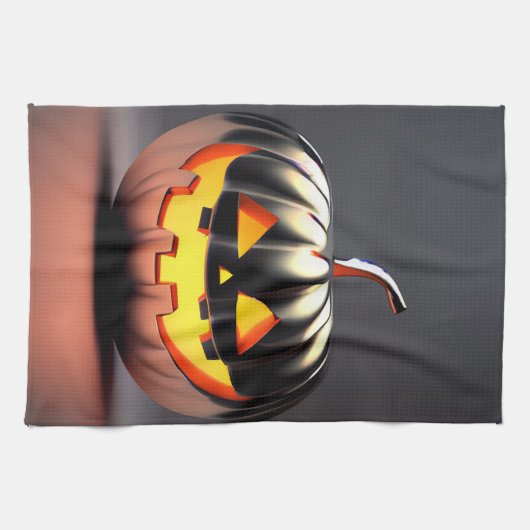 Shiny Pumpkin Halloween Geschirrtuch (Horizontal)