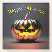 Shiny Pumpkin Halloween Glasuntersetzer (Vorderseite)