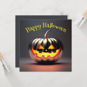 Shiny Pumpkin Halloween Karte (Vorderseite/Rückseite Beispiel)