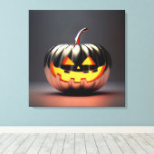 Shiny Pumpkin Halloween Leinwanddruck (Insitu (Holzboden))