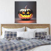 Shiny Pumpkin Halloween Leinwanddruck (Insitu (Schlafzimmer))