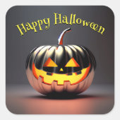 Shiny Pumpkin Halloween Quadratischer Aufkleber (Vorderseite)