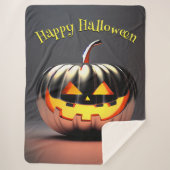Shiny Pumpkin Halloween Sherpadecke (Vorderseite)