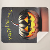 Shiny Pumpkin Halloween Sherpadecke (Vorderseite (Horizontal))