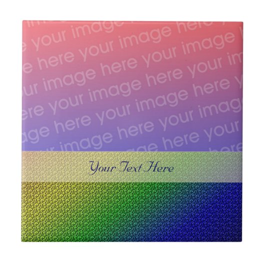 Shiny Rainbow Colour Strips Ihr Foto Tile Fliese (Vorderseite)
