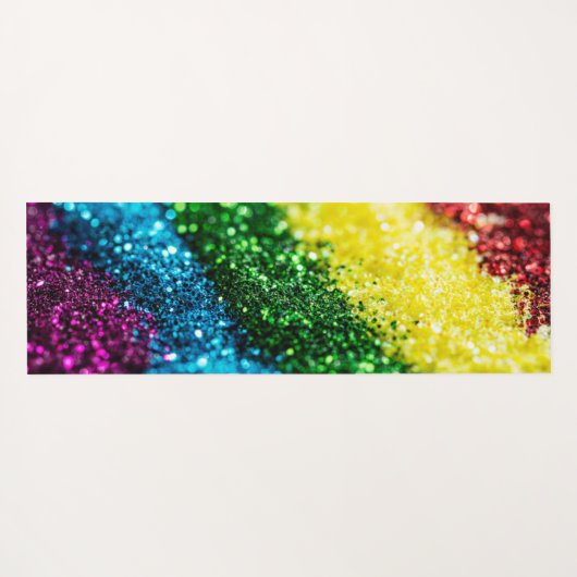 Shiny Rainbow Glitzer Yoga Mat Yogamatte (Rückseite (Horizontal))