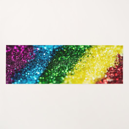 Shiny Rainbow Glitzer Yoga Mat Yogamatte (Vorderseite (Horizontal))