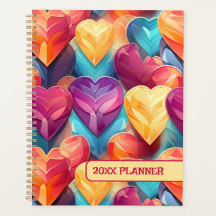 Shiny Rainbow Hearts Planer