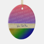 Shiny Rainbow Stripes Ihr Foto Keramikornament (Rechts)