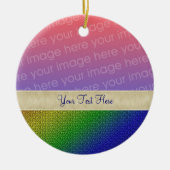 Shiny Rainbow Stripes Ihr Foto Keramikornament (Vorne)