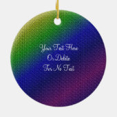 Shiny Rainbow Stripes Ihr Foto Keramikornament (Hinten)