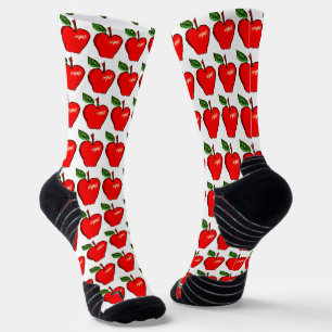Shiny Red Apple Design Socken